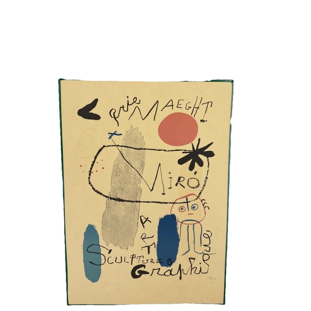 Joan Miro Galerie Maeght Miro Sculptures Art Graphique Vintage Poster 29"